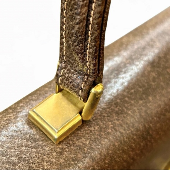 Vintage Gucci Brown Leather Top Handle Bag with Dust Bag – Made in Italy - Picture 4 of 16